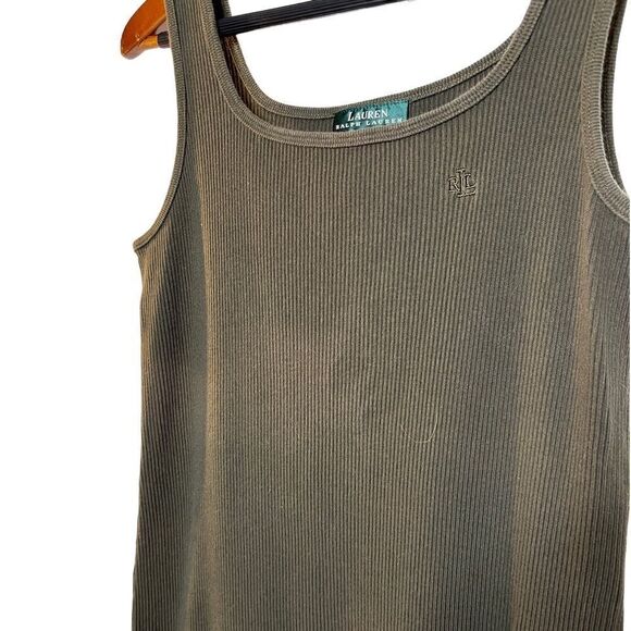 Ralph Lauren Vintage Ribbed Midi Dress Green Size Small Petite - Picture 1 of 5